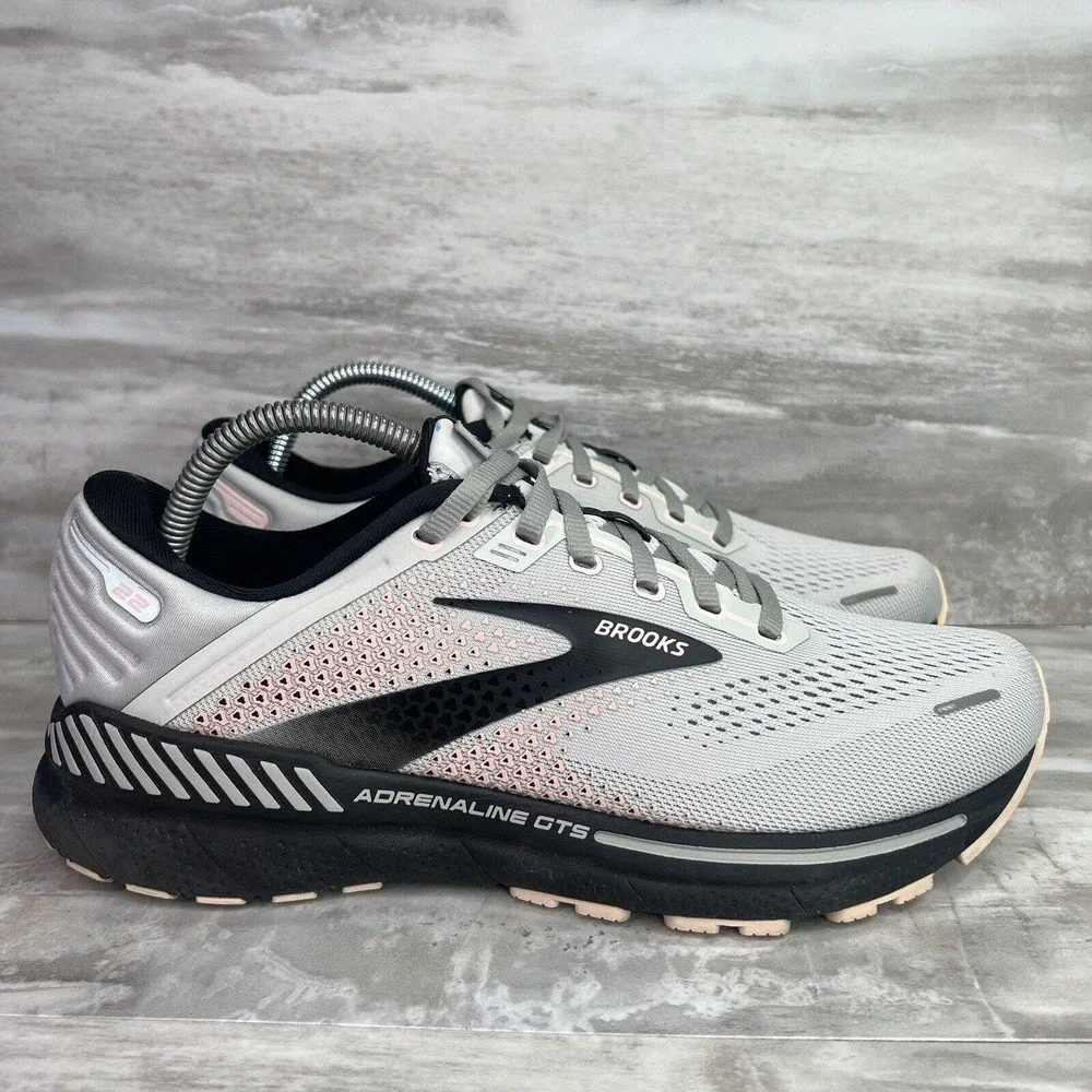 Brooks Womens Adrenaline GTS 22 1203531B035 Gray Running Shoes Sneakers Size 10
